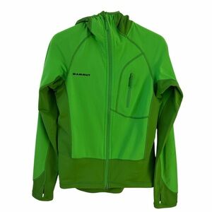 MAMMUT green technical hooded midlayer zip up jacket m